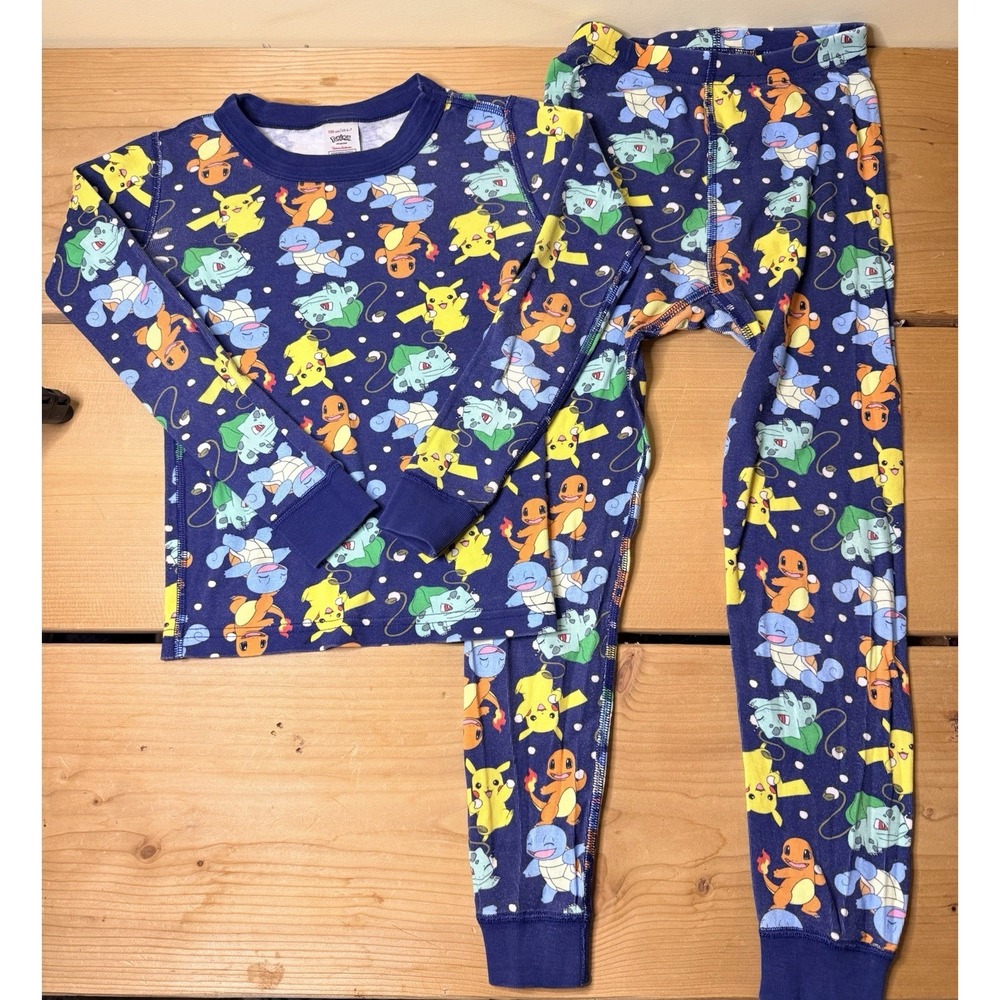 Hanna Andersson Pokemon All over Print 2 Pc Long Sleeve Pajamas Kids Sz 120/6-7
